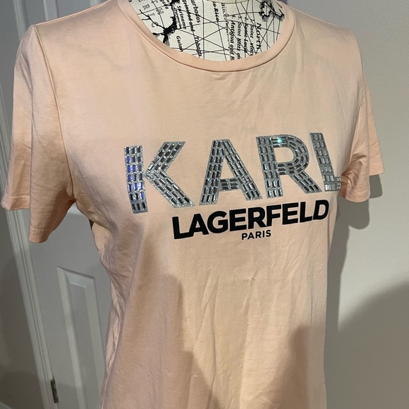 NWOT Embellished muscle bead shiny bling graphic print letters shirt cor - Picture 4 of 6